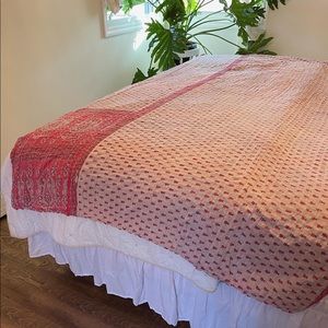 Vintage reversible Handstitched kantha quilt